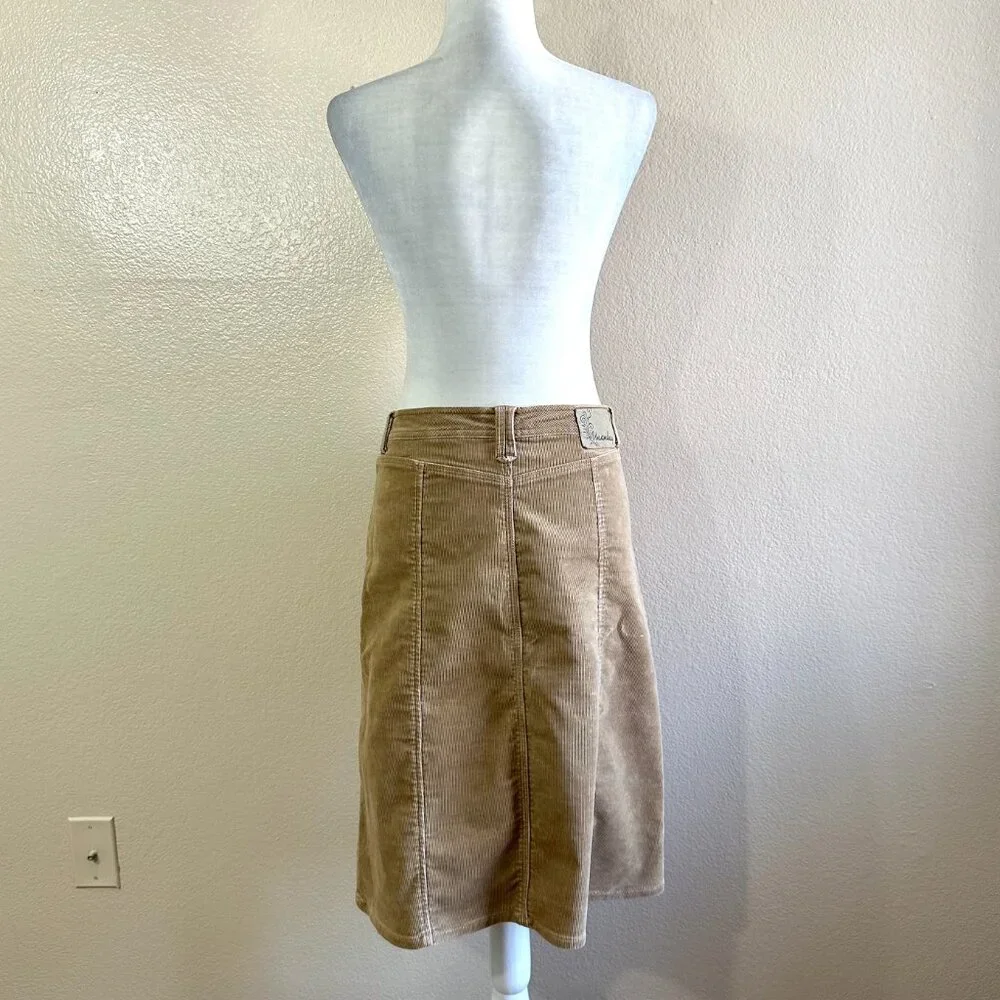 Union Bay Vtg 2000s Y2K Tan Corduroy A-line Skirt